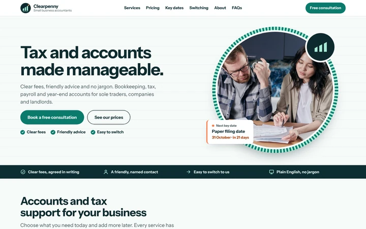 Clearpenny website template