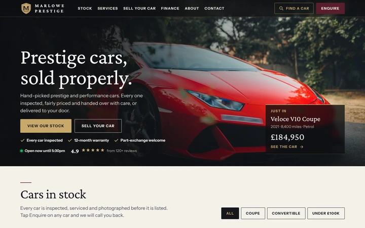 Marlowe Prestige website template