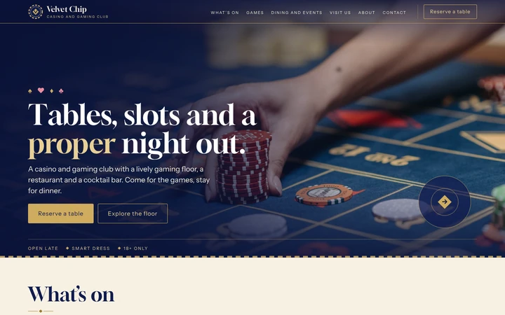 Velvet Chip Casino website template