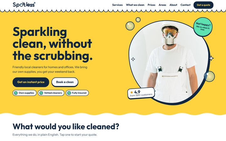 Spotless Home & Office Cleaning website template