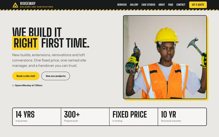 Ridgeway Construction website template