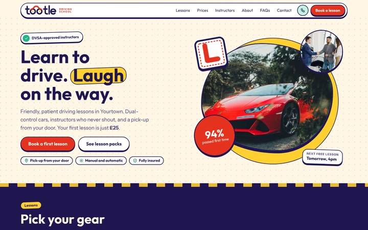Tootle Driving School website template