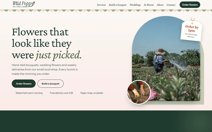 Wild Poppy Florists website template