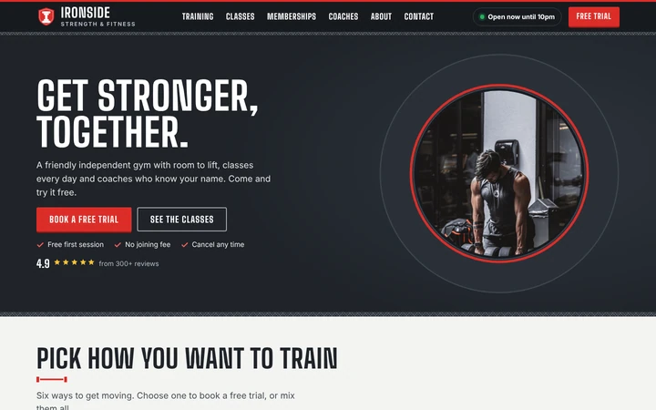 Ironside Gym: a light gym and fitness website template