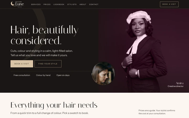 Maison Lune Hair website template