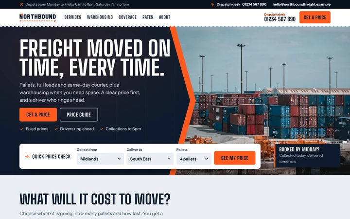 Northbound Freight website template