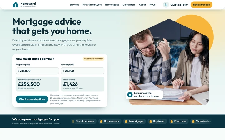 Homeward Mortgages website template