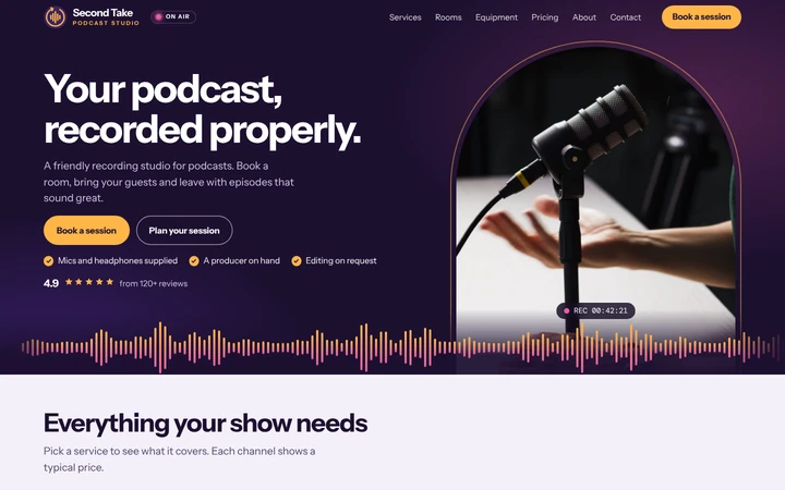 Second Take Studio website template