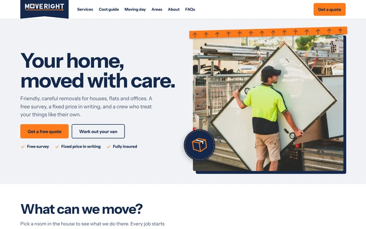Moveright Removals website template