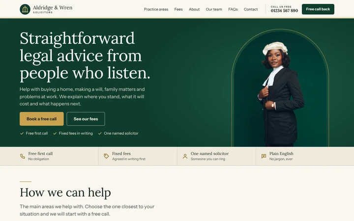 Aldridge & Wren website template