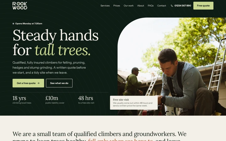 Rookwood Tree Surgeons website template