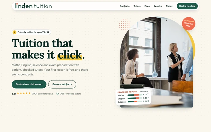 Linden Tuition website template